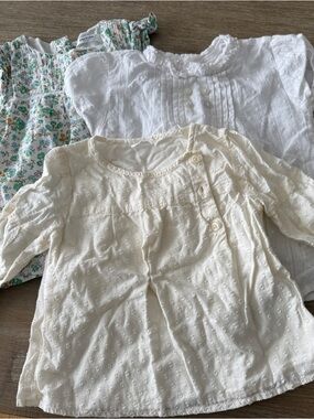 Lot of 3 Mini Boden Mayoral Gap Kids Girls' Floral & Eyelet Tops
